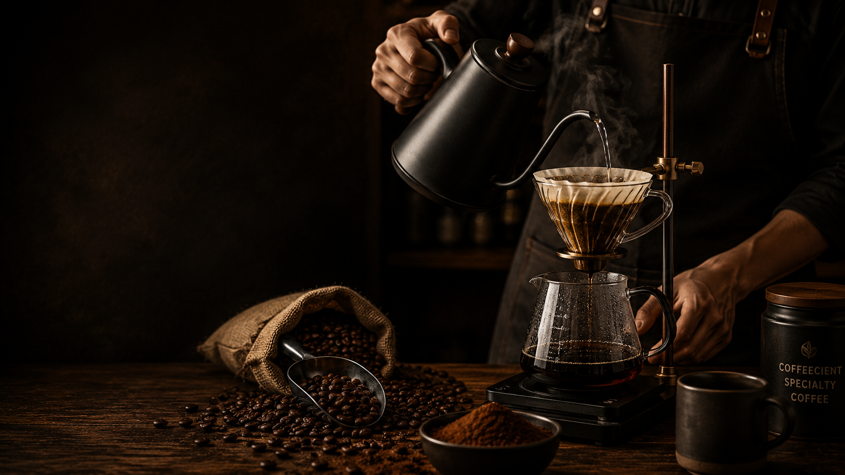 Specialty coffee preparation at Coffeecient